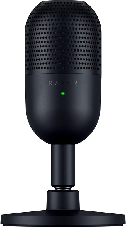 Razer Seiren V3 Mini USB Microphone: Condenser Mic - Supercardioid Pickup Pattern - Tap-To-Mute Sensor with LED Indicator - Shock Absorber - Ultra Compact - PC, Discord, OBS Studio, Xsplit - Black