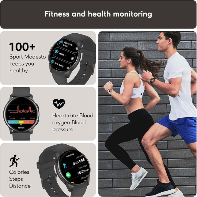Smart Watch Answer/Make Call, 1.38" Smart Watches for Women Men, Fitness Tracker Watch with Heart Rate/Sleep Monitor, 120+ Sports, IP68 Waterproof Step Counter Watch Compatible with Android Ios