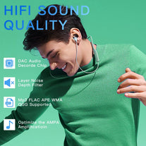 128GB MP3 Player with Bluetooth 5.2, Aimoonsa Music Player with Built-In HD Speaker, FM Radio, Voice Recorder, Hifi Sound, E-Book Function, Earphones Included (Black 128G)