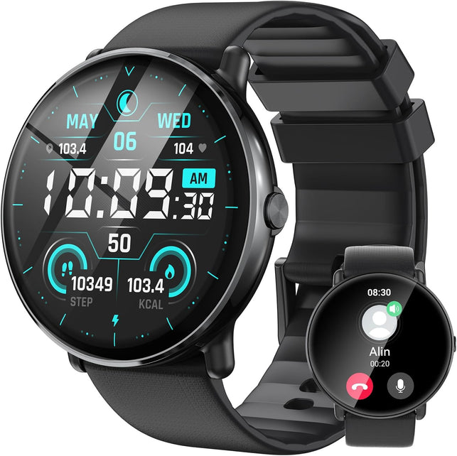 Smart Watches for Men - 1.43" AMOLED Display Smartwatch with Call Function, 111+ Sports, Notification, IP68 Waterproof, Fitness Watch with Heart Rate Spo2 Sleep Monitor Step Counter for Android Ios