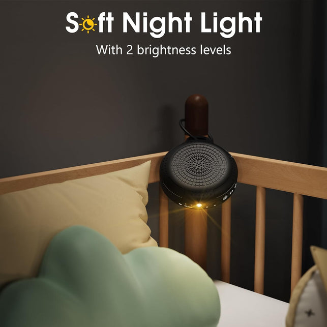 White Noise Machine, Portable Sound Machine for Baby Sleeping with Night Light, Small Travel Noise Machine, 42 Soothing Sounds, 8 Adjustable Volume, Atuo-Off Timer, Memory Function, Child Lock