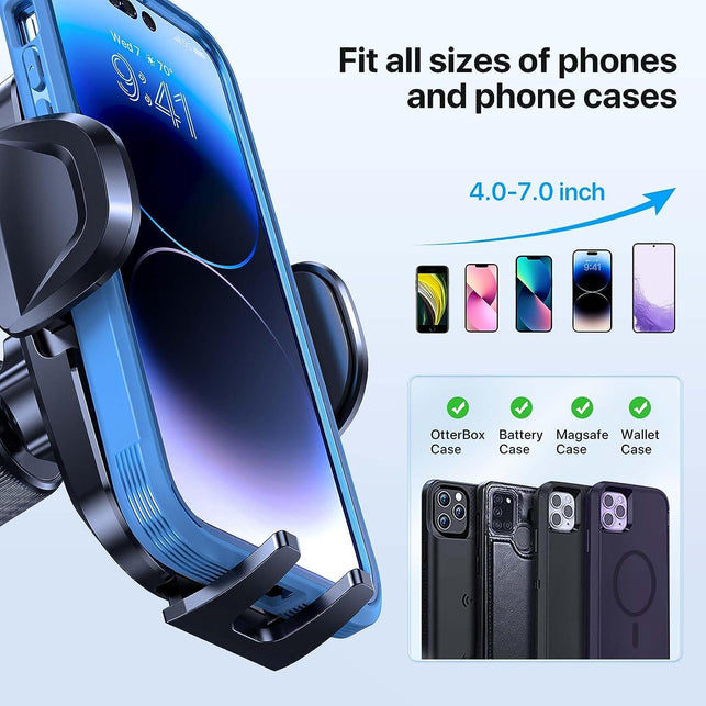 【2024 New Generation】Miracase Car Phone Holder, Air Vent Car Phone Mount 【Upgraded Double Metal Hook】360 Degree Adjustable Compatible with Iphone/Samsung/Nokia and All 4.0"-7.0" Smartphones