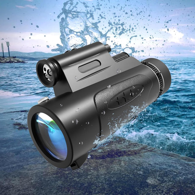 80X100 HD Monoculars with Lights Portable Monocular for Adults Outdoor Stargazing Bird Hiking Hunting HD Monoculars with Lights Observe Wildlife Black