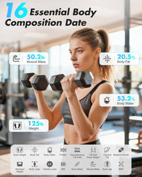 Smart Bathroom Scales for Body Weight and Fat Percentage, INSMART Bluetooth Accurate Weight Scale with Large Display, 16 Body Composition Smart Scale Sync with App (Black)