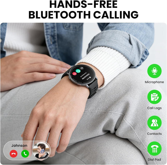 Smart Watch for Men Women Built in GPS,100+ Sports Modes Smartwatch with 1.39" HD Screen,Bluetooth Answer/Make Call,2026 New Smart Watch Health Fitness Tracker,Compatible with Android & Ios（Black）