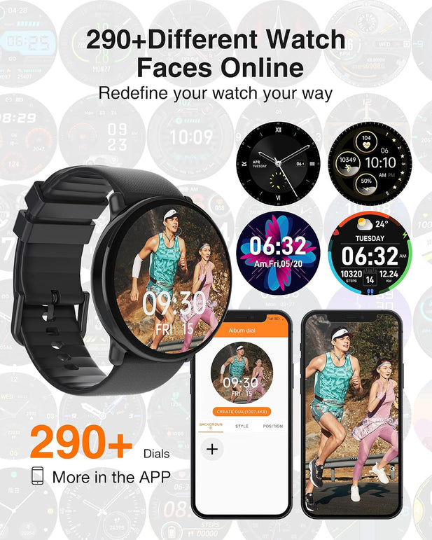 Smart Watches for Men - 1.43" AMOLED Display Smartwatch with Call Function, 111+ Sports, Notification, IP68 Waterproof, Fitness Watch with Heart Rate Spo2 Sleep Monitor Step Counter for Android Ios