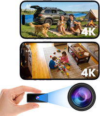 Mini Camera, 4K No Wifi Security Camera, Supports Wifi/Ap Hotspot/Offline