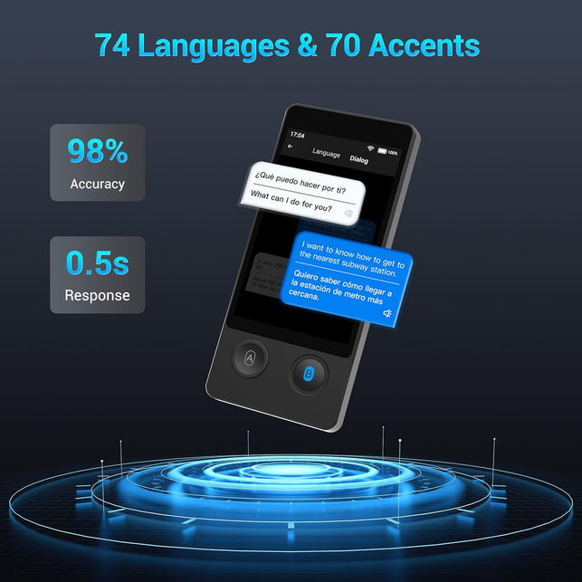 Wooask Offline Language Translator W12 Upgraded Version No Wifi Needed, Supports 144 Languages Translation Photo Translation High Accraucy Fast Translator