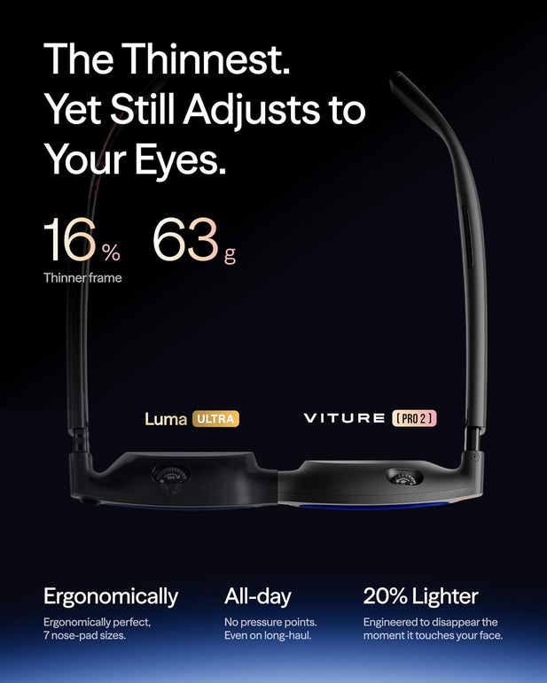VITURE Pro 2 XR/AR Glasses Ultraclarity 3.0 Myopia Adjustment -5.0D 146"