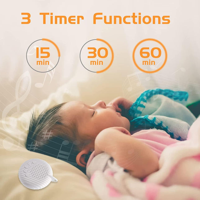 White Noise Machine, Xkey Portable Sound Machine with 10 Natural Soothing Sounds 3 Timers, Compact Sleep Sound Machine with Volume Control Powered by USB, White Hanging Sound Machine (A)