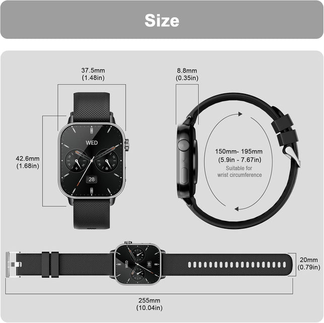 Smart Watches for Men Women,With Bluetooth Call 1.85'' HD Fitness Tracker