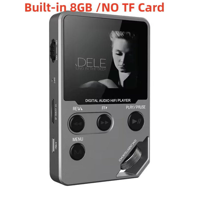 C5 8GB Lossless Bluetooth MP3 Music Player, Zinc Alloy Body,Rotary Controls,Wireless Connection,Fm Radio,Voice Recorder