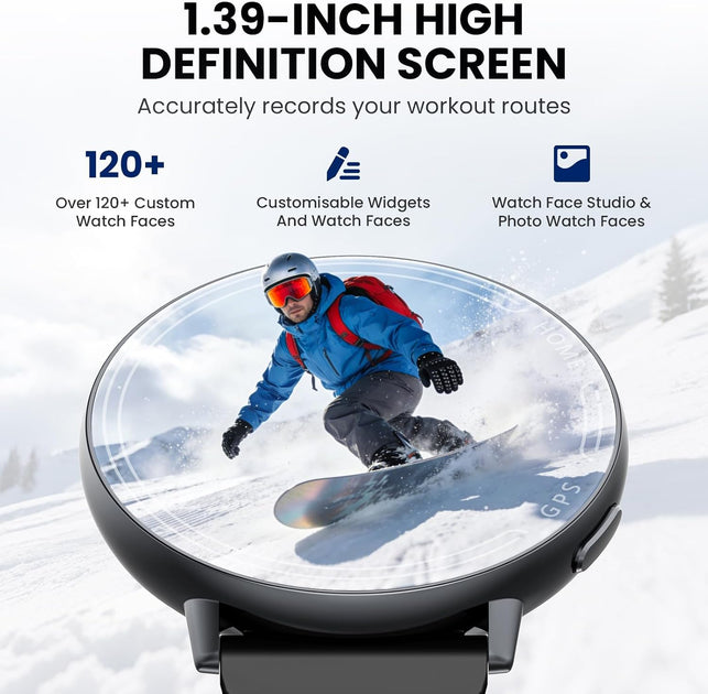 Smart Watch for Men Women Built in GPS,100+ Sports Modes Smartwatch with 1.39" HD Screen,Bluetooth Answer/Make Call,2026 New Smart Watch Health Fitness Tracker,Compatible with Android & Ios（Black）