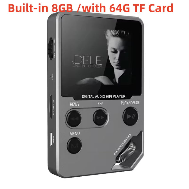 C5 8GB Lossless Bluetooth MP3 Music Player, Zinc Alloy Body,Rotary Controls,Wireless Connection,Fm Radio,Voice Recorder