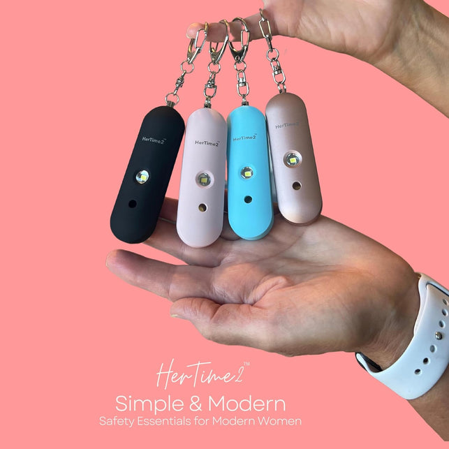 Personal Alarm for Women Adults Seniors – Travel Safe and Waterproof Self Defense Siren – Safety Keychain – Extra Loud – Strobe Light – Cute Key Chain Protection Gift
