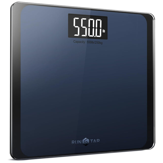 550Lb Bathroom Digital Scale for Body Weight with Ultra-Wide Platform and Large LCD Display, Accurate High Precision Scale with Extra-High Capacity