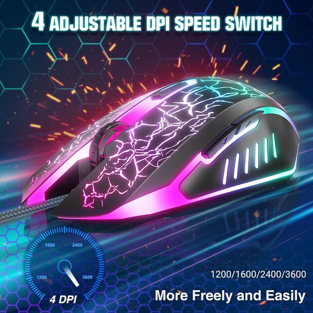 Mouse Computer Rgb BENGOO Gaming Mouse Wired, USB Optical Computer Mice with RGB Backlit ...