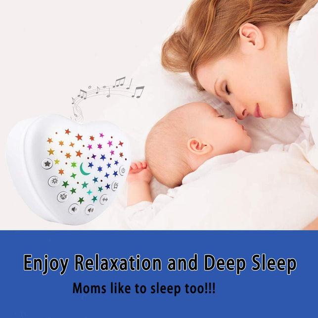 BEREST A13 White Noise Machine & Baby Sleep Soother with 15 Soothing Sounds & Projector Star Night Light, Cry Sensor, Rechargeable Lithium Battery, Portable for Baby, Toddlers, Attaches to Crib