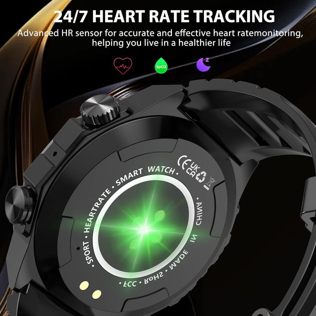 1.7" Smart Watch round Touch Screen, Bluetooth Call for Ios Android