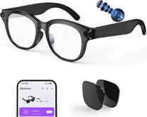 AI Smart Glasses with Camera, HD Bluetooth Camera Glasses with Audio, Video Recording Sunglasses for Women Men, Real Time Translation, Voice Assistant, Open Earbuds for Travel, Work Vlog