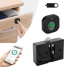 Bluetooth Fingerprint Cabinet Lock, Smart Biometric Cabinet Lock, Keyless Hidden File Drawer Wardrobe Lock, Child Safety Electric Fingerprint Lock, DIY Wooden Furniture Privacy Lock for Home Office