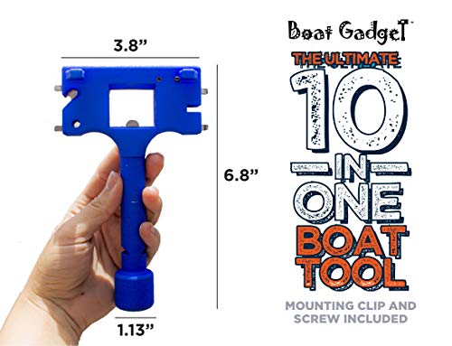Boat Gadget – This 10-in-1 Boat Tool Includes Beer and Wine Bottle Opener, Safety Whistle, Fishing Line Cutter, Marine Gas Cap Key and Other Essential Tools – Ideal Gifts for Boaters – Orange