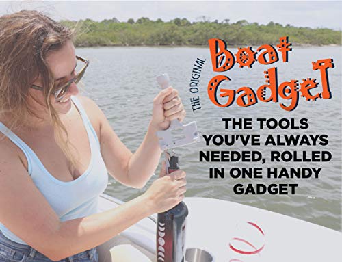 Boat Gadget – This 10-in-1 Boat Tool Includes Beer and Wine Bottle Opener, Safety Whistle, Fishing Line Cutter, Marine Gas Cap Key and Other Essential Tools – Ideal Gifts for Boaters – Orange