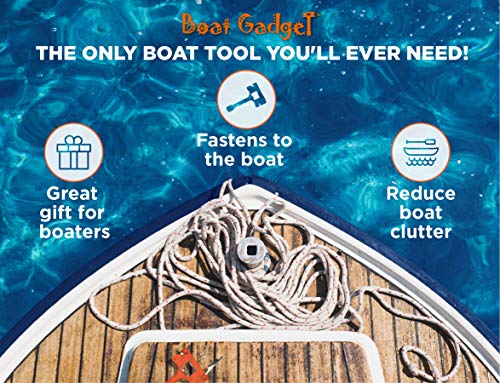 Boat Gadget – This 10-in-1 Boat Tool Includes Beer and Wine Bottle Opener, Safety Whistle, Fishing Line Cutter, Marine Gas Cap Key and Other Essential Tools – Ideal Gifts for Boaters – Orange