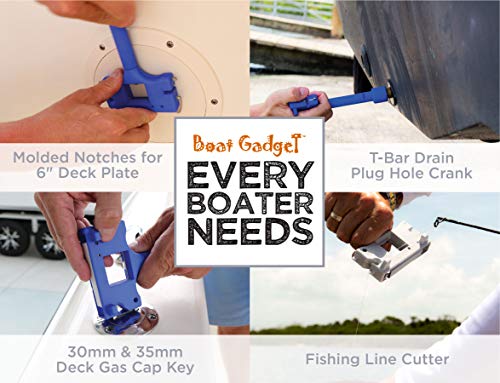 Boat Gadget – This 10-in-1 Boat Tool Includes Beer and Wine Bottle Opener, Safety Whistle, Fishing Line Cutter, Marine Gas Cap Key and Other Essential Tools – Ideal Gifts for Boaters – Orange