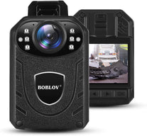 BOBLOV KJ21 Body Camera, 1296P Body Wearable Camera Support Memory Expand Max 128G 8-10Hours Recording Police Body Camera Lightweight and Portable Easy to Operate Clear Nightvision (KJ21 Only)