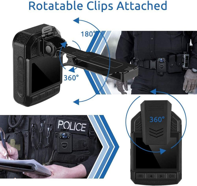 BOBLOV KJ21 Body Camera, 1296P Body Wearable Camera Support Memory Expand Max 128G 8-10Hours Recording Police Body Camera Lightweight and Portable Easy to Operate Clear Nightvision (KJ21 Only)