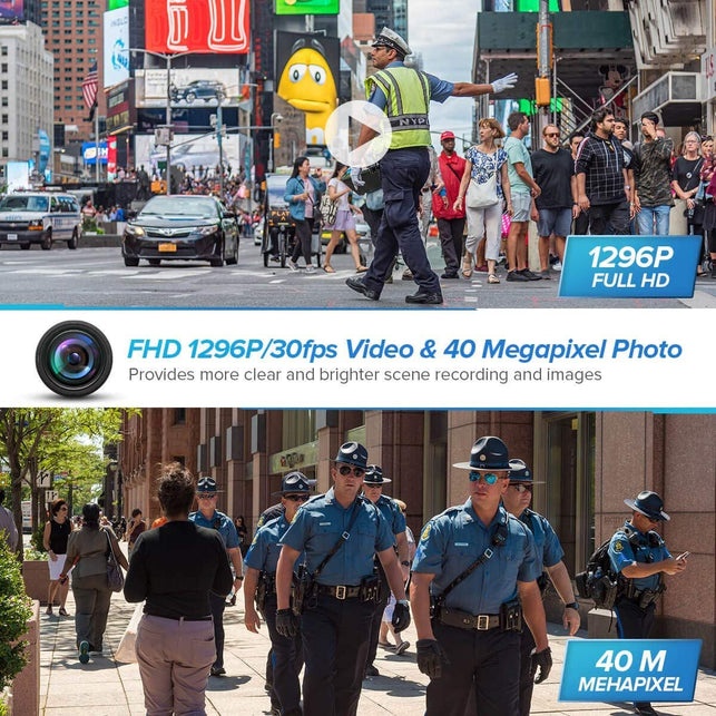 BOBLOV T5 128GB/64GB 1440P Body Camera with Audio Recording,Built-In SD Card, Two Batteries with Dock, Wearable Police Body Camera for Law Enforcement, Night Vision, File Protection