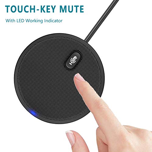 Bonke USB Conference Microphone for Computer, 360° Omnidirectional Condenser Mic with Mute Key, Great for Video Conference, Gaming, Chatting, Skype, Plug & Play, Windows macOS, Ideal for Gift