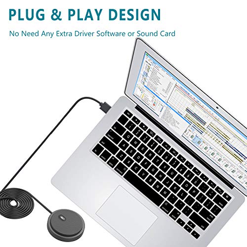 Bonke USB Conference Microphone for Computer, 360° Omnidirectional Condenser Mic with Mute Key, Great for Video Conference, Gaming, Chatting, Skype, Plug & Play, Windows macOS, Ideal for Gift