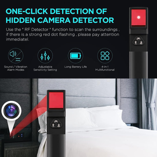 BTFDREEM Hidden Camera Detectors, Camera Detector, Bug and Hidden Camera Detector, Hidden Camera Detector, RF Wireless Signal Scanner for Home Office Travel