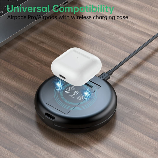 BUDI 15W Wireless Charger12 in 1 Multifunction Box 2.9Ft Cable Card Paired Vanity Mirror USB Type-C Charging and USB C to USB a Light Aluminum Conversion Connector for Travel Charging PC Data Transfer