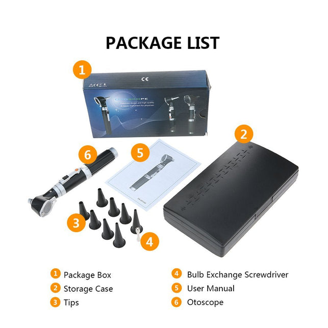 Bysameyee Mini Ear Otoscope, Bysameyee Magnification Diagnostic Ear Scope with LED Direct Illumination Light, Ear Healthy Tool for Doctors Nurses Adults Kids Baby Elder Pets Animals