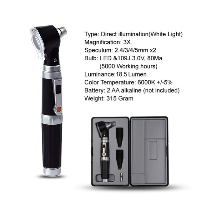 Bysameyee Mini Ear Otoscope, Bysameyee Magnification Diagnostic Ear Scope with LED Direct Illumination Light, Ear Healthy Tool for Doctors Nurses Adults Kids Baby Elder Pets Animals