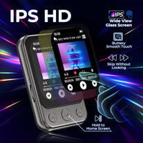 32GB Clip MP3 Player with Bluetooth 5.3, Speaker & 2″ HD Touchscreen