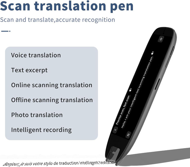 Scan Translator Pen, Dyslexia Tools, Language Translator Device, Text to Speech Reading Pen for Learning Difficulties, Language Learners and Elderly Users, 142 Online/10 Offline Languages