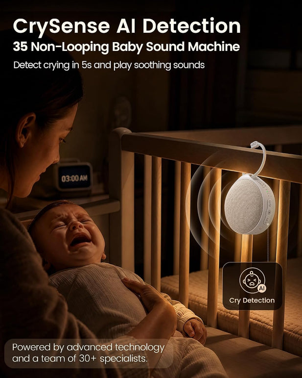Glocusent Portable White Noise Machine with Night Light,Baby Sound Machine