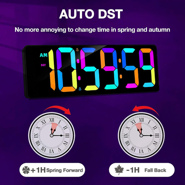 RGB Digital Wall Clock Timer with Remote Control, Count up and Down