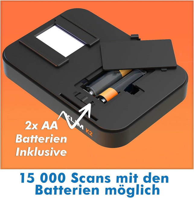 KLIM K2 Mobile Film Scanner 35Mm - Free APP - New Version - Positive & Negative Converter, Slide & Photo Digitizer, 35Mm Color Developing Kit Essential - Top Choice for Preserving Old Photos