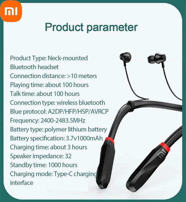 200 Hour Play Neckband Wireless Xiaomi Mijia I35 Earphones Bluetooth 5.1 Headphones Headphone with Mic Stereo Earbuds Headset