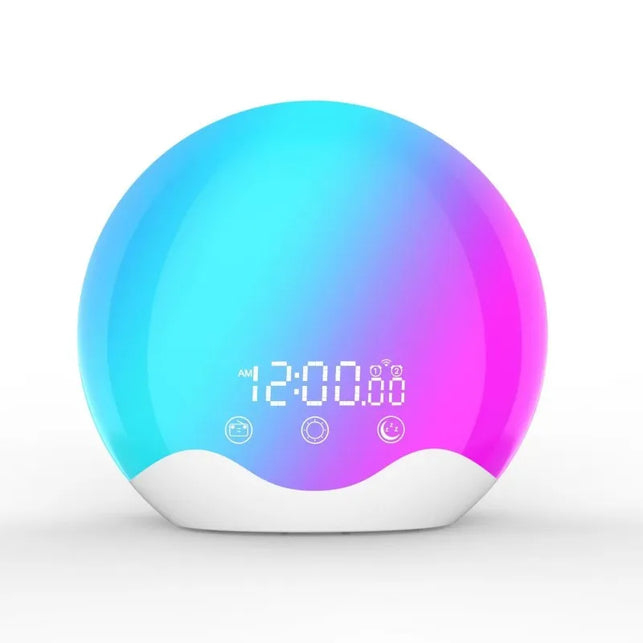 Sunrise Alarm Clock Wake up Light with Touch Control Dual-Sided Natural Light for Kids Heavy Sleepers with 12-Color Night Light