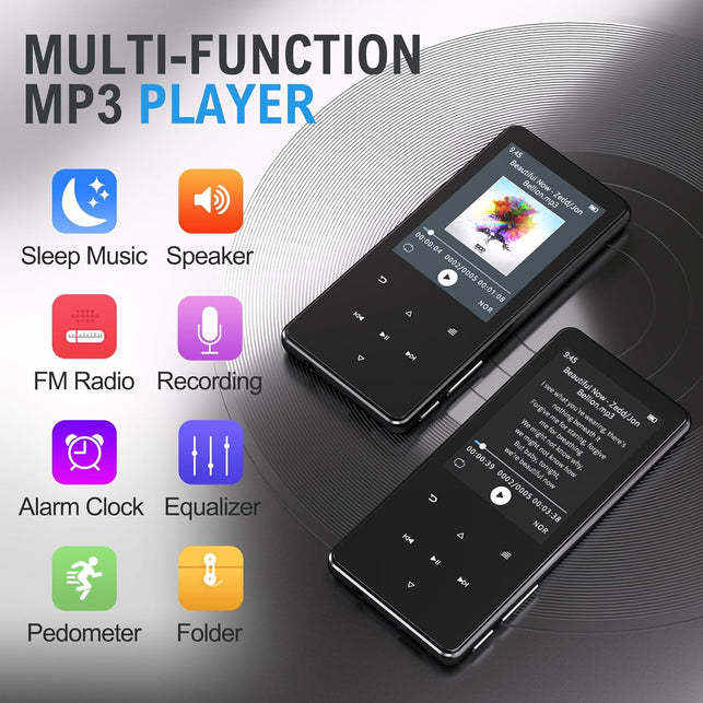 64GB MP3 Player with Bluetooth 5.3, Speaker & White Noise Sound