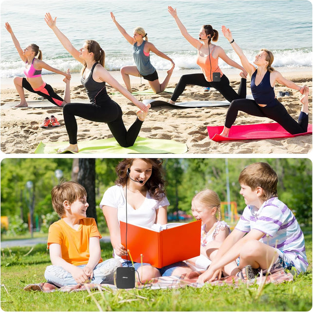 Portable Voice Amplifier with Wired Microphone Headset, Rechargeable PA System Speaker Personal Microphone, Speech Amplifier Power Amplifiers Loudspeaker for Teachers/Metting/Tour Guide