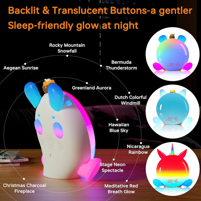 Aurora Sunrise Alarm Clock with 3 Free Magnetic Pet Kit, Wake-Up Light, Bluetooth Speaker, Backlit, Eye-Friendly Sleep Aid, Dimmable, Dual Alarms, Natural Sound, Kid, Child, Teenager, DIY, X-Mas Gift