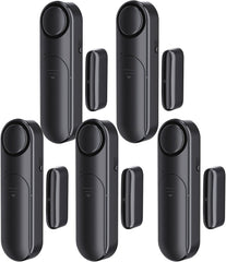 Window and Door Alarm When Opened (5 Pack) for Kids Safety/Home Security, Sliding Glass Front Door Opening Sensor Alarms for Dementia, 120Db Burglar Alert, Ideal for Business, Garage, Apartment, Black
