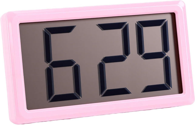 SENECESLI Small Magnetic Digital Clock, 3.3In Screen Travel Clock for Car, Compact Battery Operated for Bedroom, 12 Hour Display with Stand for Classroom (Pink)
